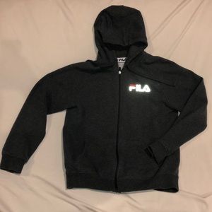 Thick Gray AUTHENTIC FILA Hoodie Adult Small